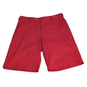 Nike golf shorts, flat front, dri-fit, men's 34, red